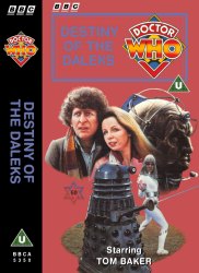 Michael's audio cassette cover for Destiny of the Daleks, art by Alister Pearson