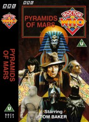 Michael's audio cassette cover for Pyramids of Mars, art by Colin Howard