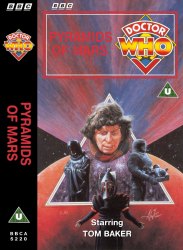 Michael's audio cassette cover for Pyramids of Mars, art by Alister Pearson