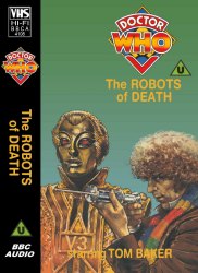 Michael's audio cassette cover for The Robots of Death, art by John Geary